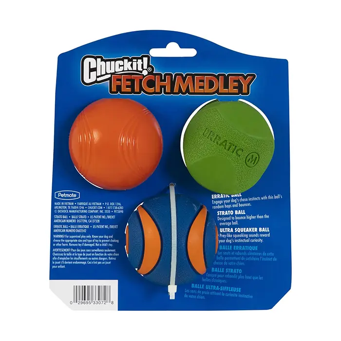 Chuckit!Fetch Medley Gen2 Köpek Oyun Topu 3'lü Orta Boy