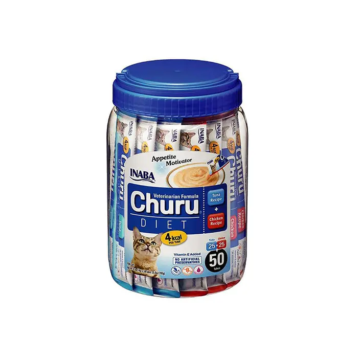 Inaba Ciao Churu Cream Tuna ve Tavuklu Diyet Kedi Ödül Kreması 50 x 14 Gr