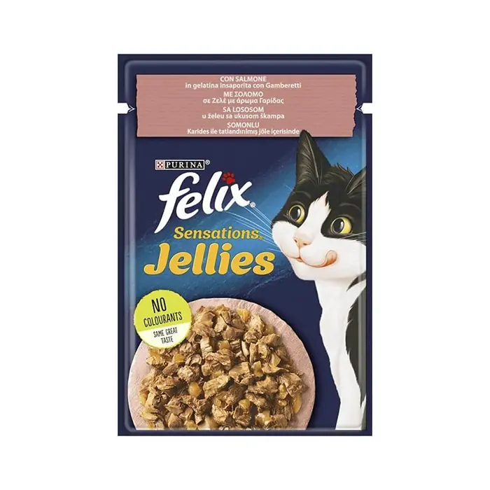 Felix Sensation Somon ve  Karidesli Kedi Yaş Mama 85 Gr