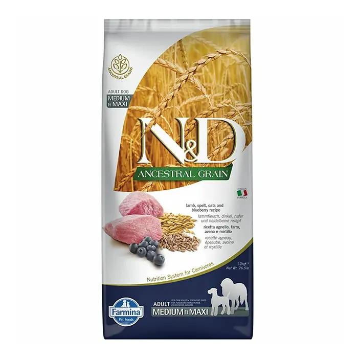N&D Düşük Tahıllı Kuzu Etli Orta ve Büyük Irk Yetişkin Köpek Maması 12 Kg