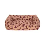 Pet Comfort Uniform Bej-Bordo Köpek Yatağı Medium 70x60cm 1