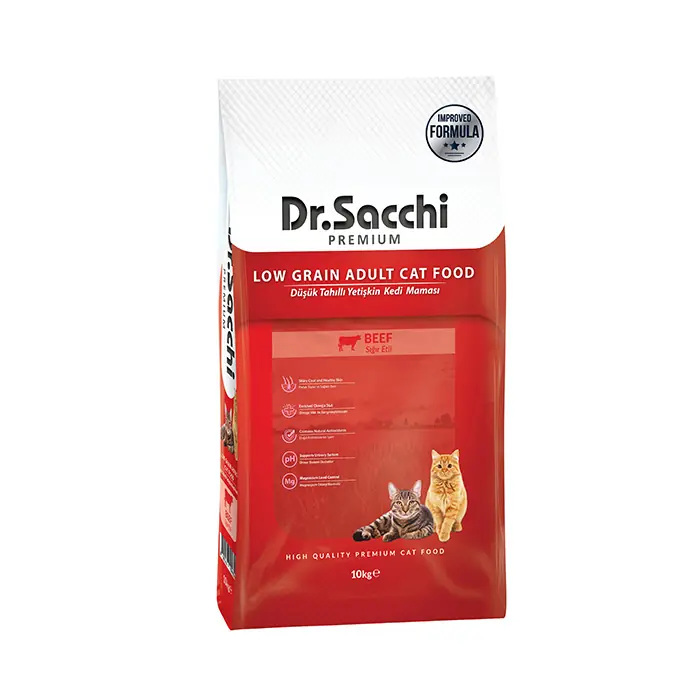 Dr.Sacchi Düşük Tahıllı Sığır Etli Yetişkin Kedi Maması 10KG