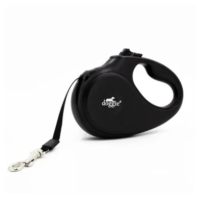 Doggie Otomatik Köpek Tasması Master Small 15 Kg 5 mt Siyah