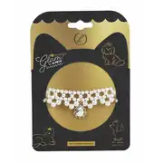 M-Pets Glam Prestige İncili Kedi Köpek Kolyesi Beyaz Large 1