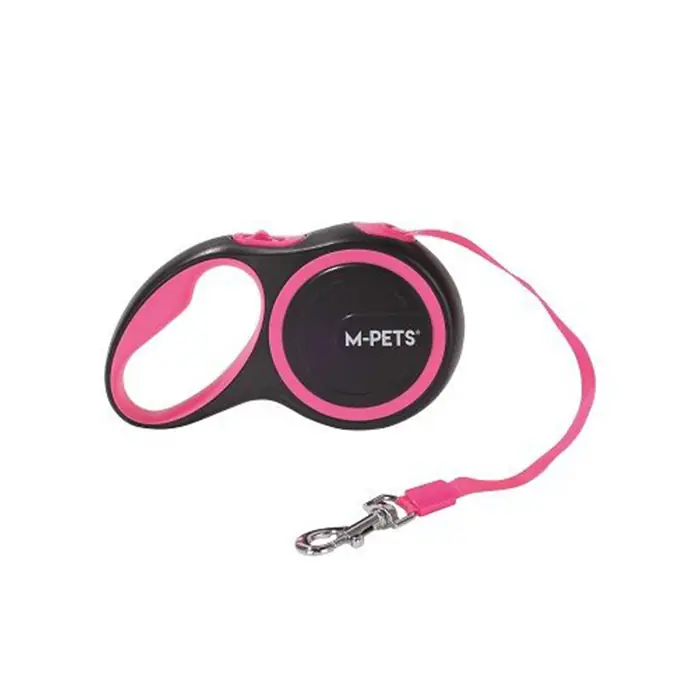 M-PETS Liberty Otomatik Gezdirme Kayışı Şerit 3mt Pembe Small