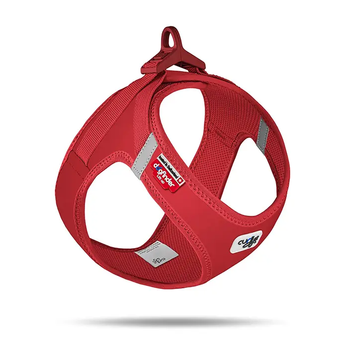 Curli Vest Harness Clasp Softshell Köpek Göğüs Tasması Kırmızı XSmall