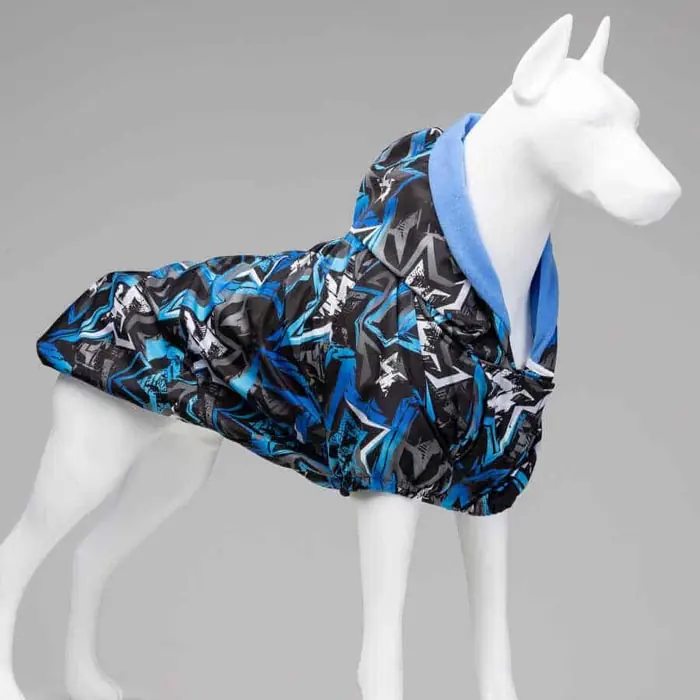 Lindo Blue Star İçi Polarlı Su Geçirmez Köpek Yağmurluğu