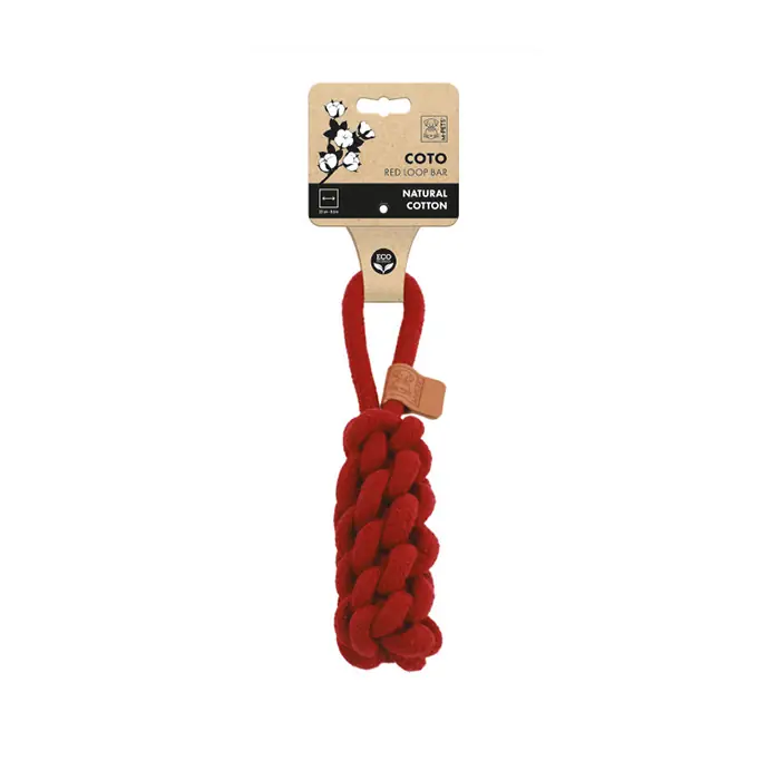 M-PETS COTO Red Loop Bar Örgü Çekmeli Köpek Oyuncağı 22Cm