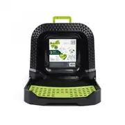 M-PETS Eco Rattan Kapalı Kedi Tuvaleti Siyah-Yeşil 69x42x41cm 1
